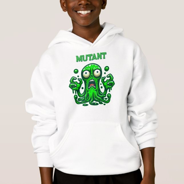 Camiseta Alienígena Zombie assustadora - Monstro Verde Neon (Frente)