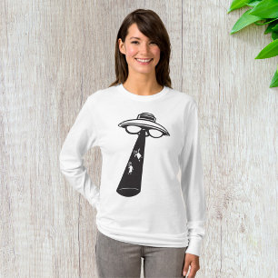 Camiseta Alienígenas de rapto de mulheres de longa Capa