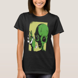 Camiseta alienígenas do espaço alienígenas óvni fumando