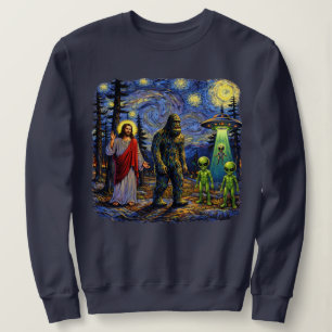 Camiseta Alienígenas Jesus Pé Grande Noite Estrelada — Van