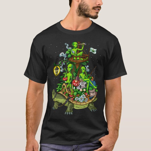 Camiseta Alienígenas Psicodélicos Viajam (Frente)