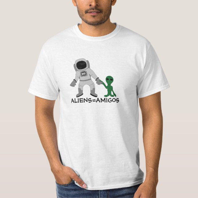 Camiseta Aliens = Amigos, Astronautas e Extraterrestres (Frente)