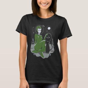 Camiseta aliens de espaço alienígena ufo fantasma cat
