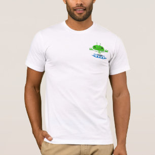 Camiseta Aliens de Espaço Exterior Verde e Bonito com Embar