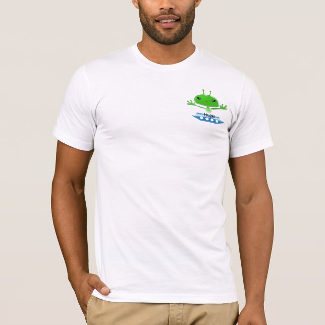 Camiseta Aliens de Espaço Exterior Verde e Bonito com Embar (Frente)
