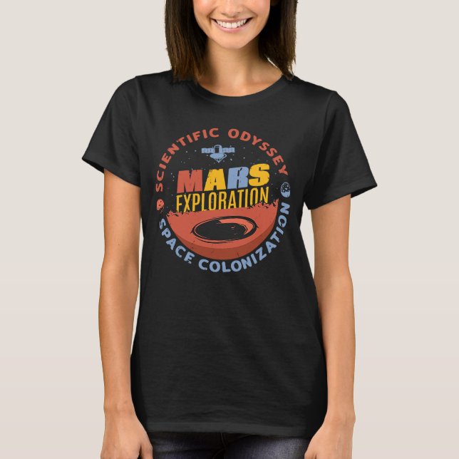Camiseta Aliens de Exploração de Odisseia e Marte no Espaço (Frente)