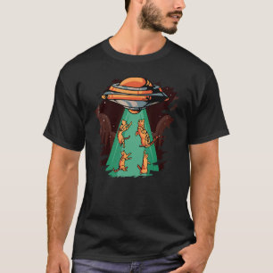 Camiseta Aliens De Gatos De Alienígena De Saucer Da Ufo Cap