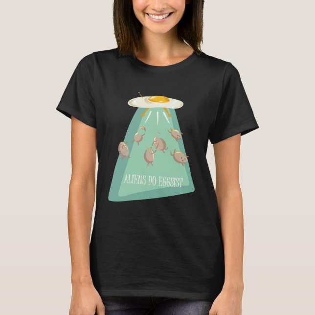 Camiseta Aliens Do Eggsist  Alien Ship  Kids Boys Girls (Frente)
