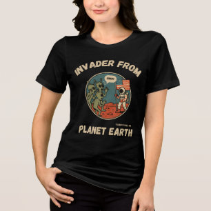 Camiseta Aliens engraçados e astronauta no espaço