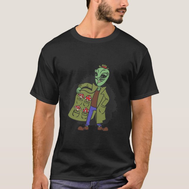 Camiseta aliens espaciais para fungos ufo cogumelos (Frente)