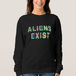 Camiseta Aliens Existem Estilo de Falha De Vaporwave Ufo Al
