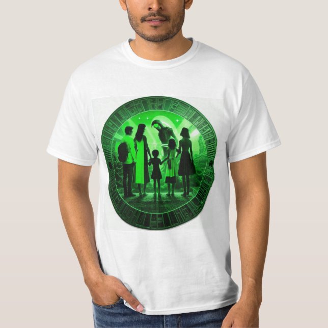 Camiseta Aliens já estão aqui. Design 2. (Frente)