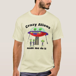 Camiseta Aliens Loucos Me Fizeram Fazer Engraçado Desculpe 