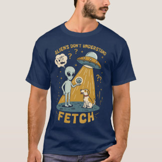 Camiseta Aliens não entendem busca - OVNI e Cachorro engraç