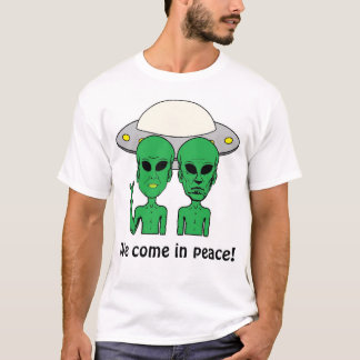 Camiseta Aliens: Nós Viemos Em Paz!