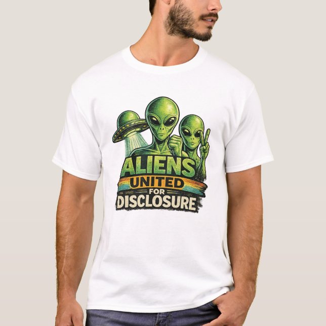CAMISETA ALIENS UNIDOS PARA A DIVULGAÇÃO (Frente)
