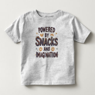 Camiseta Alimentado pela Imaginação e Snacks Citação de Com