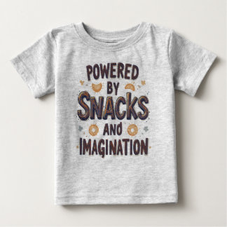 Camiseta Alimentado pela Imaginação e Snacks Citação de Com