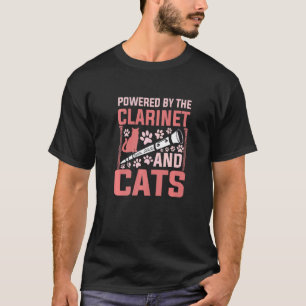 Camiseta Alimentado Pelo Clarinete E Gatos Tocador de Clar