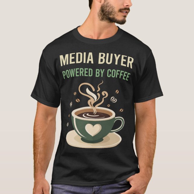 Camiseta Alimentado Pelo Comprador De Mídia Café (Frente)