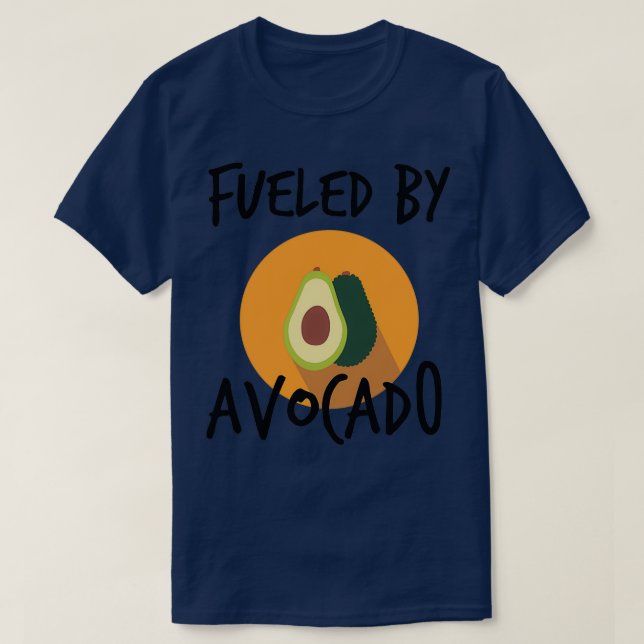Camiseta Alimentado por Avocado Vegan Avocado 2 (Frente do Design)
