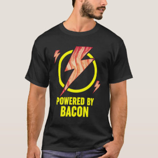 Camiseta Alimentado Por Bacon Piada Presente Para Amantes D
