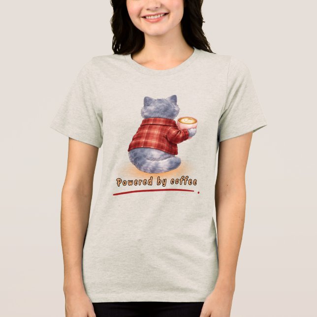 Camiseta Alimentado por Café (Frente)