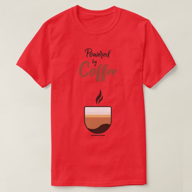 Camiseta Alimentado Por Café 6 (Frente do Design)