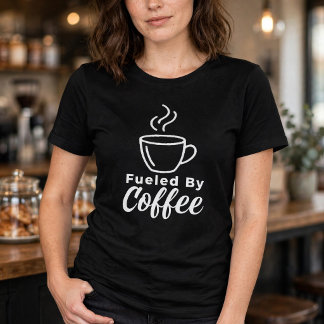 Camiseta Alimentado Por Café Divertido Amante Da Cafeína