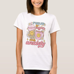 Camiseta Alimentado por café e ansiedade