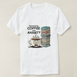 Camiseta Alimentado por café e ansiedade | Encantado Engraç