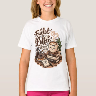 Camiseta Alimentado por Café e Boas Vibrações – Amante de C