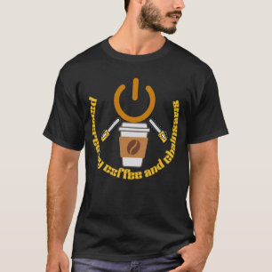 Camiseta Alimentado por Café e Motosserras Lenhador Diverti
