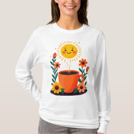 Camiseta Alimentado por Café e Positividade