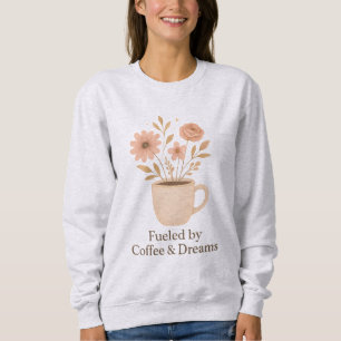 Camiseta Alimentado por Café e Sonhos