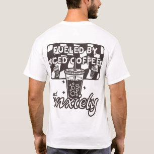 Camiseta Alimentado por café gelado e ansiedade Café Engraç