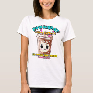Camiseta Alimentado por Café Gelado e Excesso de Pensamento