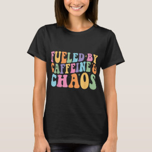Camiseta Alimentado Por Cafeine E Chaos Funny Retro Coffee