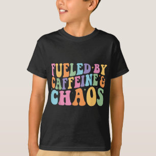 Camiseta Alimentado Por Cafeine E Chaos Funny Retro Coffee