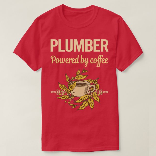 Camiseta Alimentado Por Canalizador De Café (Frente do Design)