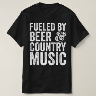 Camiseta Alimentado Por Cerveja E Música Country