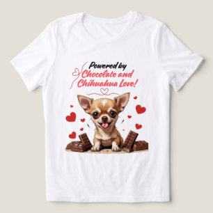 Camiseta Alimentado por Chocolate e Amor por Chihuahua