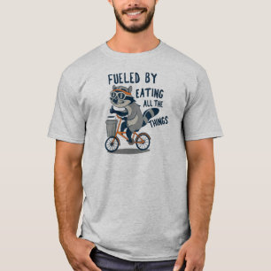 Camiseta Alimentado Por Comer Todas As Coisas De Ciclismo D