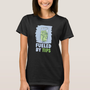 Camiseta Alimentado por Dicas Servidor Restaurante Trabalha