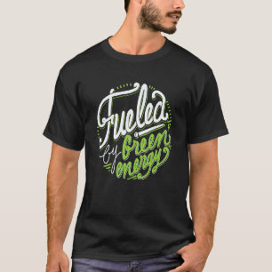 Camiseta Alimentado Por Energia Verde Roupas Veganas Por T