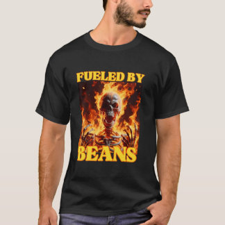 Camiseta Alimentado Por Feijões Engraçados Duro De Corda En