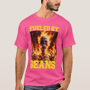 Camiseta Alimentado Por Feijões Engraçados Duro De Corda En