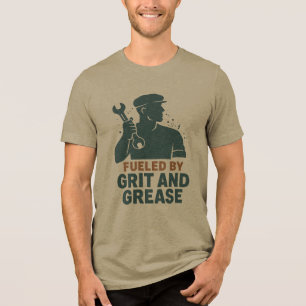 Camiseta Alimentado por Garra e Graxa – Trabalhador de Cola