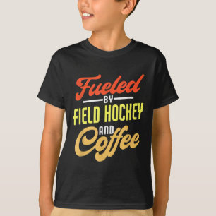 Camiseta Alimentado Por Hóquei Em Campo E Café Engraçado Hó