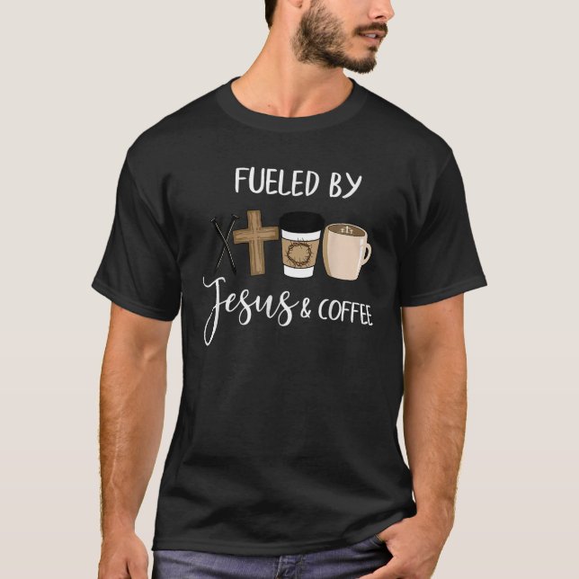 Camiseta Alimentado por Jesus Café (Frente)